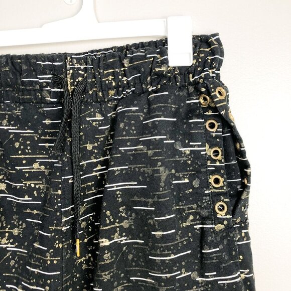 Legendary Status Metallic Paint Splatter Athletic Shorts Black Gold Medium Mens - Picture 3 of 7